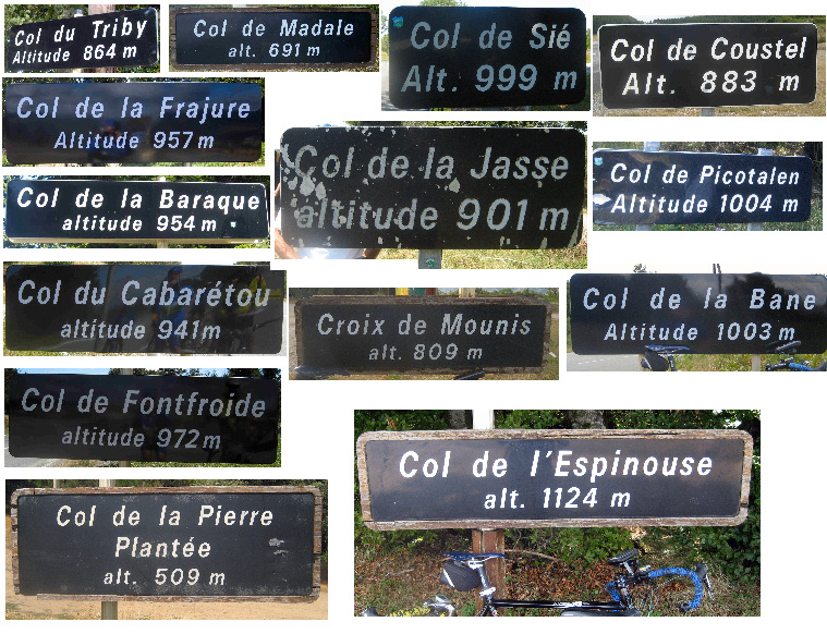 Panneaux des cols divers
