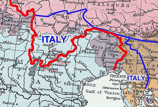 L’attribut alt de cette image est vide, son nom de fichier est Austria-Hungary_ethnic_1890_with_red_1914_and_blue_1920_borders2.jpg.