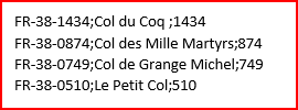 cols comme texte brut